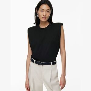 Aritzia Babaton Shoulder Pad Tank in Black | 2XS